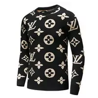 louis vuitton laine pull tricot m-3xl big flower black